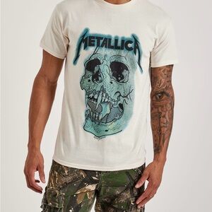 Mens Metallica Skull Tee - Size 2XL - White